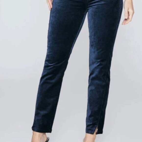 Paige Navy Velvet Pant - Picture 2 of 5